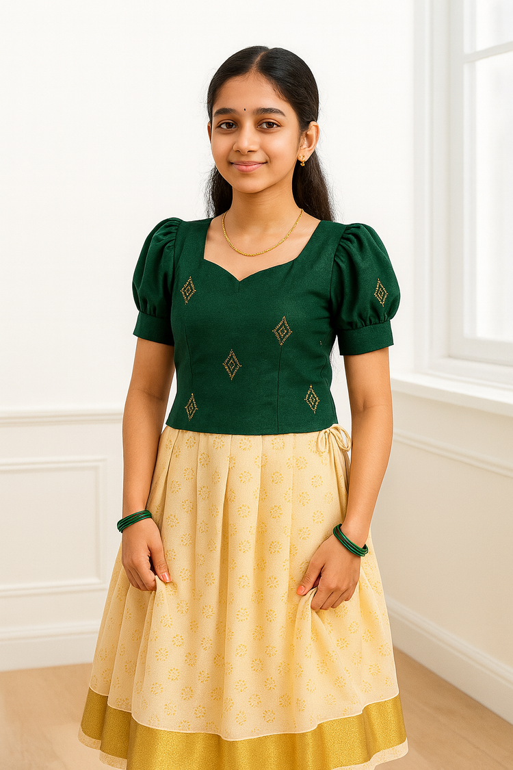 Pattupavada and blouse