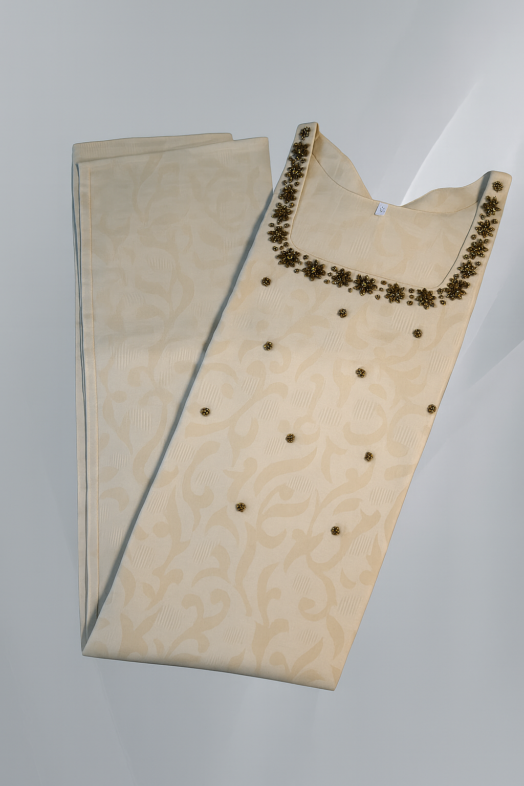 Elegant Off-White Embroidered Semi Silk Kurta for Women | Festive & Party Wear