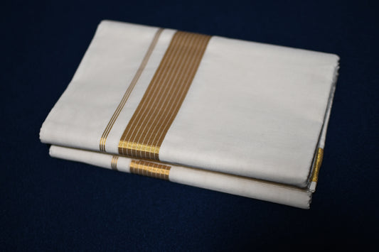 Kerala Kasavu Cotton Double Mundu