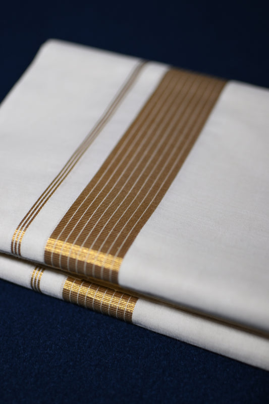 Kerala Kasavu Cotton Double Mundu
