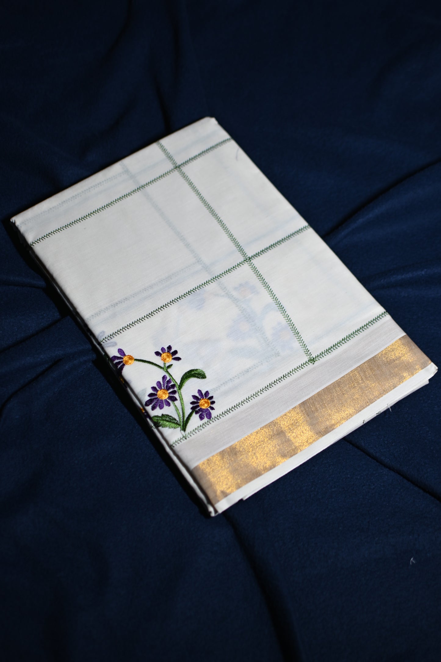 Soft Cotton Embroidered Saree with 2 variants