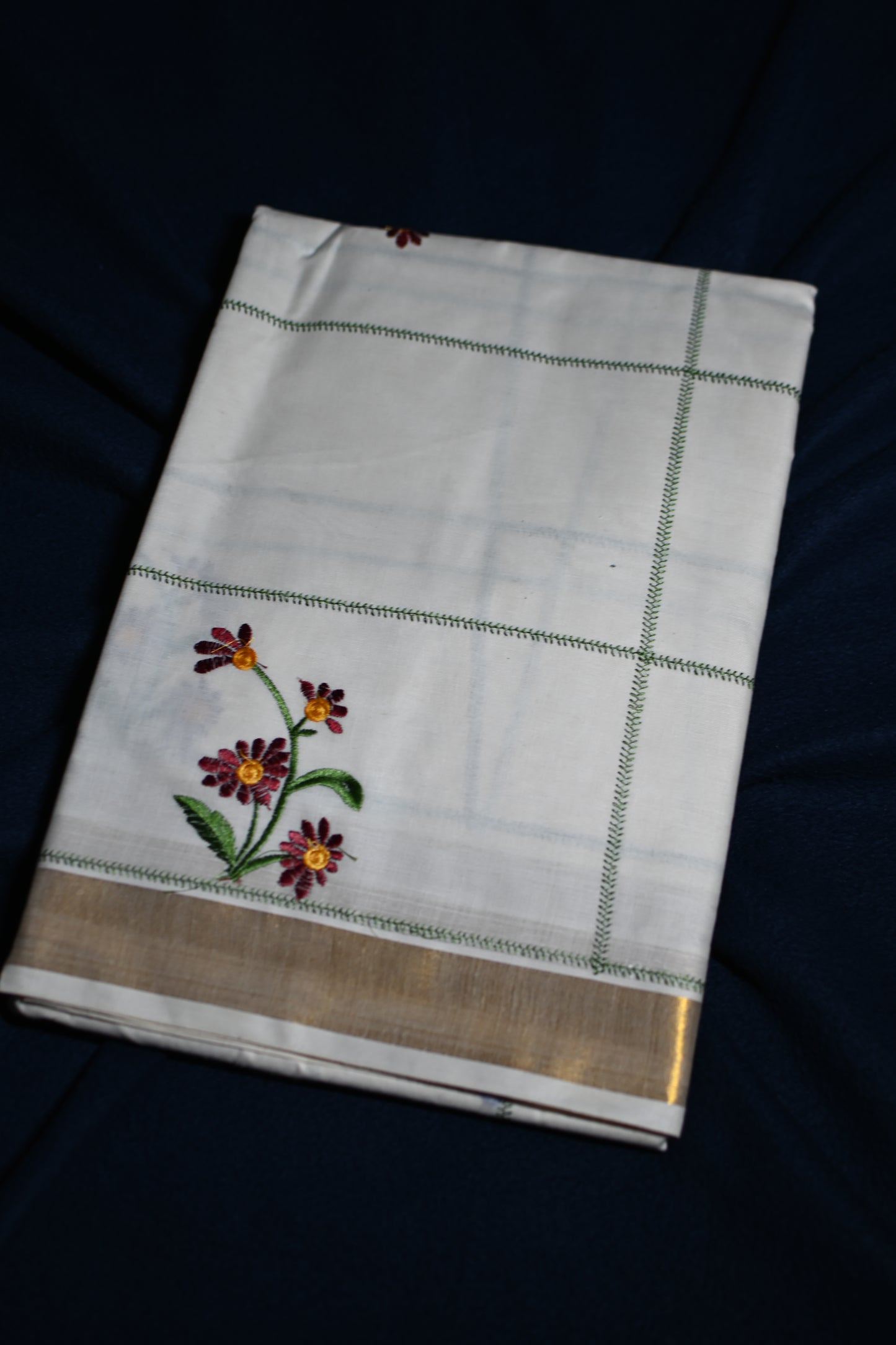 Soft Cotton Embroidered Saree with 2 variants