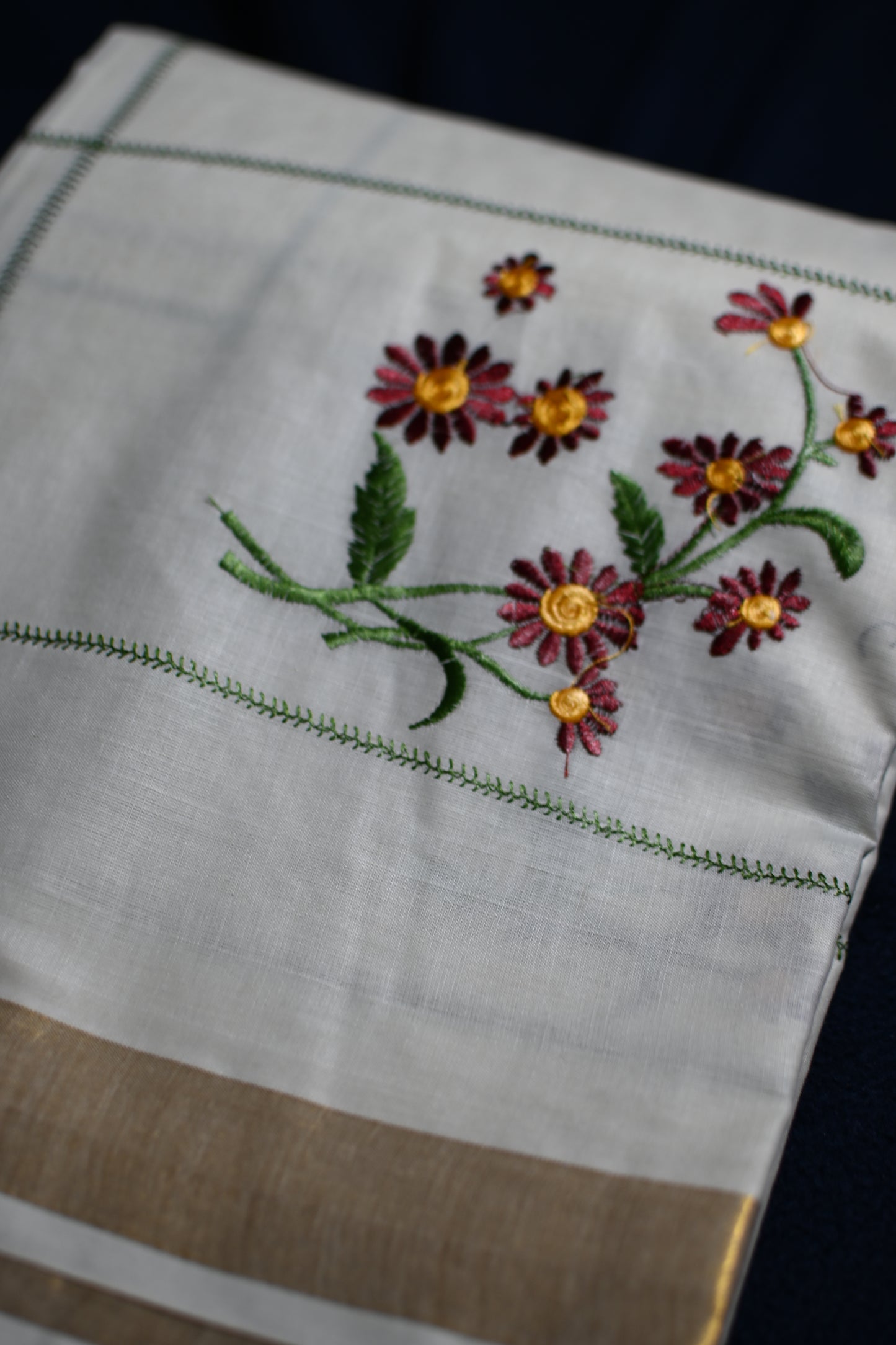 Soft Cotton Embroidered Saree with 2 variants
