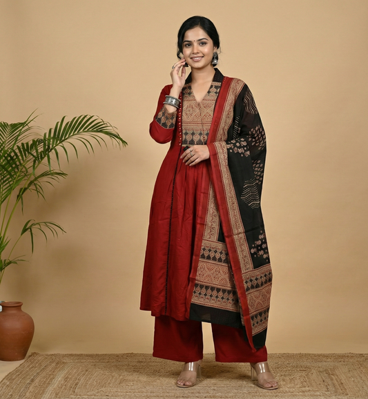 The Heritage Edit: Pure Cotton Ethnic Embroidered Kurta Set
